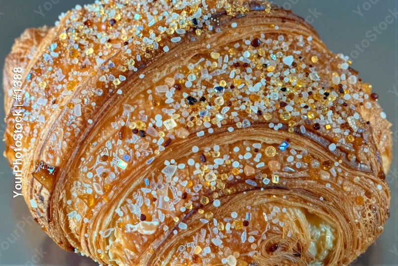 Freshly Baked Croissant with Colorful Sprinkles