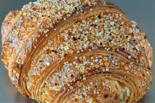 Freshly Baked Croissant with Colorful Sprinkles