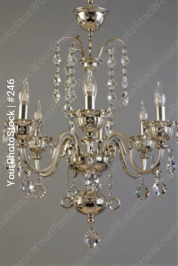 Vintage Gold Chandelier with Crystal Accents antique
