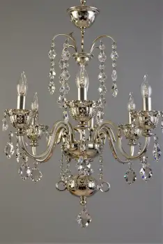Vintage Gold Chandelier with Crystal Accents antique