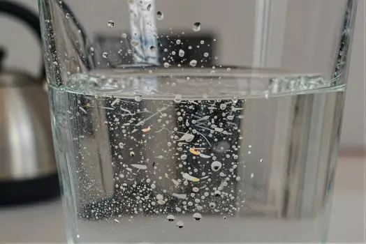 Pouring Water Into Glass With Bubbles faucet stream