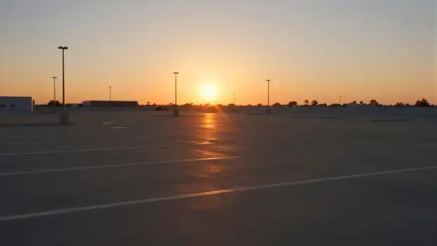 Empty Parking Lot at Sunset serene advertising