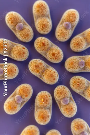 Microscopic View of Bacteria Cells Undergoing Binary Fission