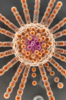 Complex Structure Anatomy - Central Nucleus with Radial Proteins