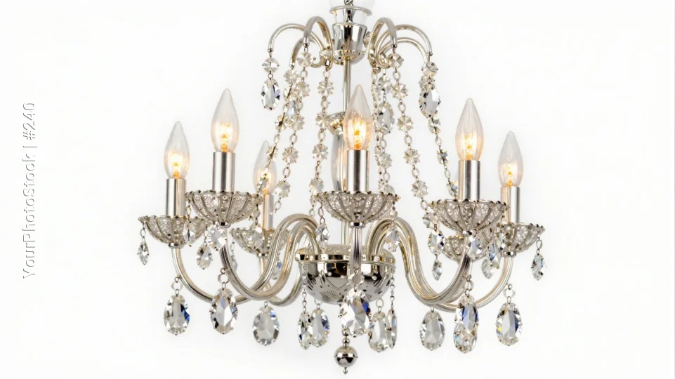 Elegant Silver Chandelier with Crystal Accents