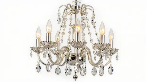Elegant Silver Chandelier with Crystal Accents