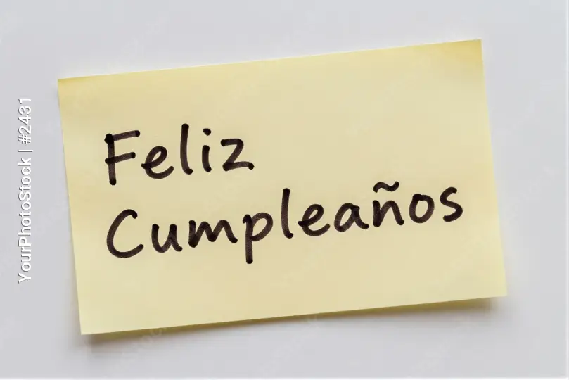 Yellow Sticky Note with 'Happy Birthday' Cursive Text