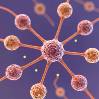 3D Rendering of Neurons in Radial Pattern unique shapes