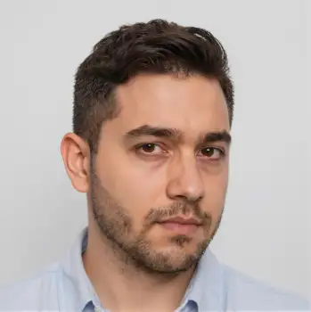 Young Man with Beard Looking Serious serious expression