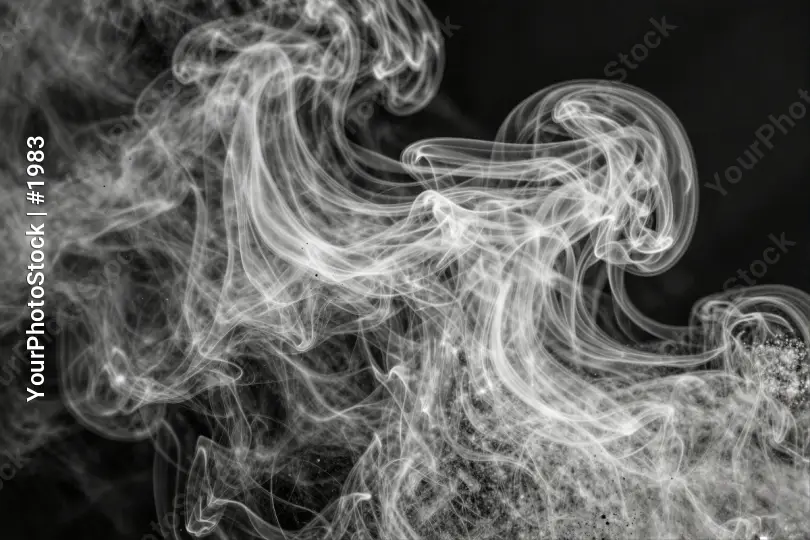 Mysterious Black and White Smoke Swirling Upwards