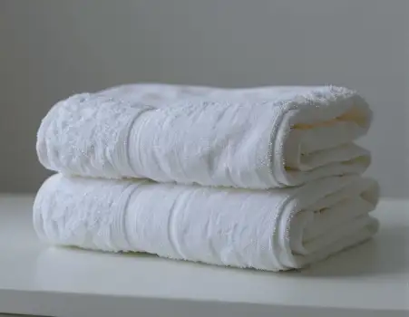 Neatly Folded White Towels Stack texture soft hotel