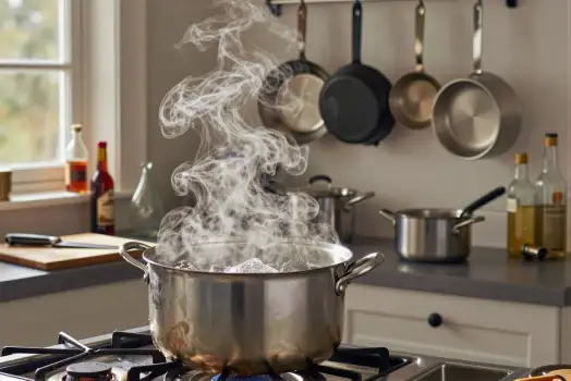 Boiling Water Pot in Kitchen stainless steel steam