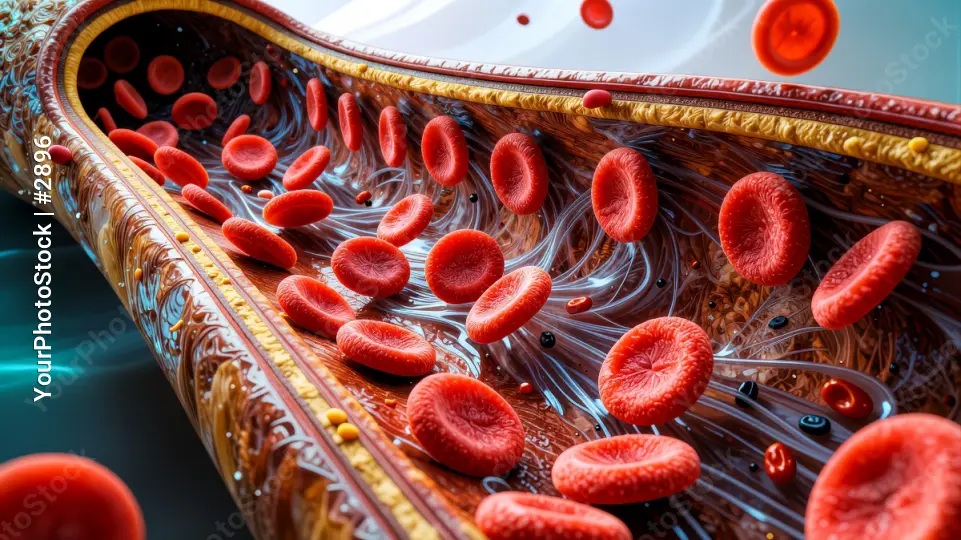 Microscopic View of Red Blood Cells in the Human Body