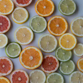 Sliced Citrus Fruits Arrangement flat lay food