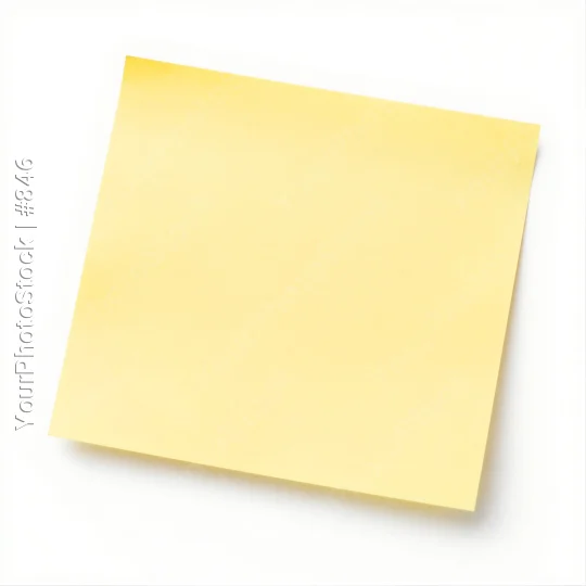 Sturdy Yellow Paper on White Background smooth sticky note