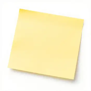 Sturdy Yellow Paper on White Background smooth sticky note