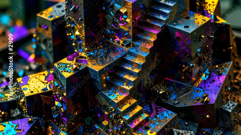 Colorful Abstract Art with Geometric Shapes and Patterns