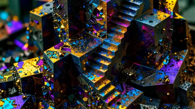 Colorful Abstract Art with Geometric Shapes and Patterns
