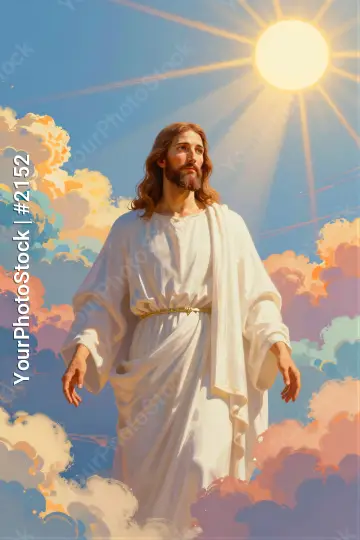 Jesus Christ Standing in Sky, Outstretched Arms