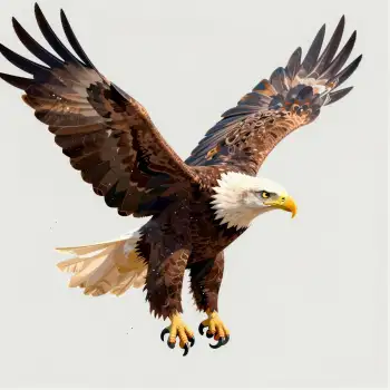 Bald Eagle in Flight Over Clear Sky wildlife nature
