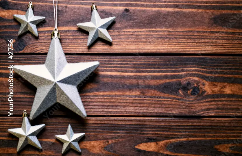 Rustic Wooden Background with Geometric Stars Pattern