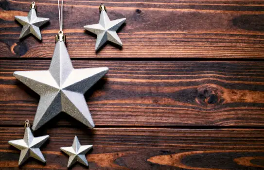 Rustic Wooden Background with Geometric Stars Pattern