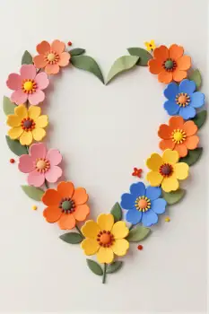 Heart-shaped Paper Flower Wreath paper flowers