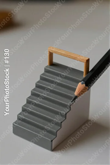 Minimalist Metal Stairs with Wooden Handrail 3d rendering