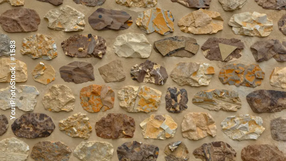 Rustic Wall Made of Irregular Stones brown beige