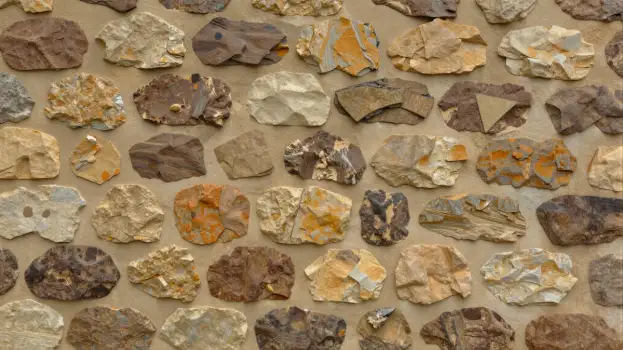 Rustic Wall Made of Irregular Stones brown beige