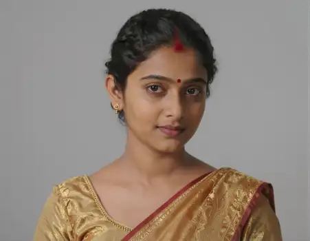 Young Indian Woman in Traditional Saree Portrait