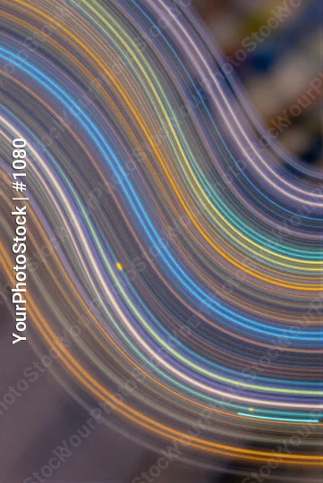 Abstract Digital Art: Curved Line Rainbow Effect
