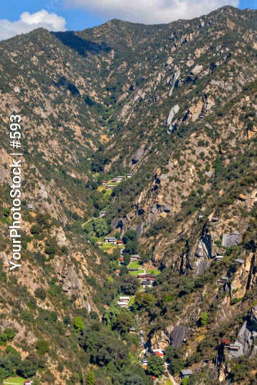 Mountain Landscape with Town serene village rocky