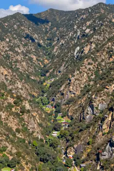 Mountain Landscape with Town serene village rocky