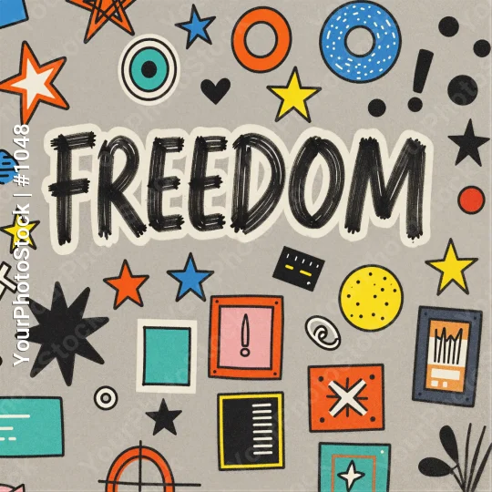 Freedom Hand-Drawn Graphic Design playful illustration