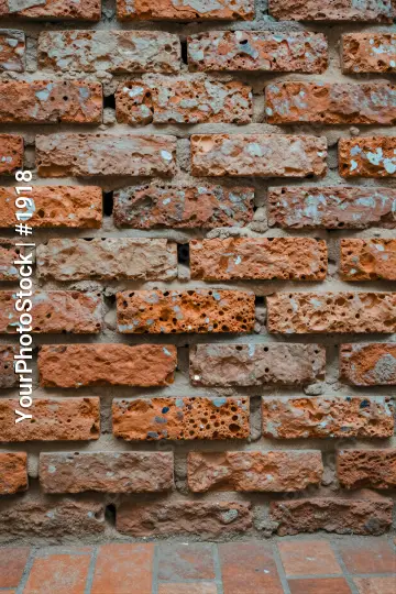 Weathered Brick Wall Close-Up old grid pattern