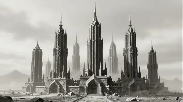 Futuristic Cityscape with Intricate Architecture