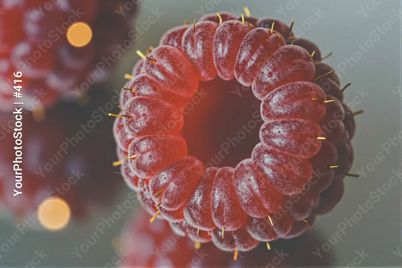 Ripe Red Raspberries in Focus fruit close-up texture