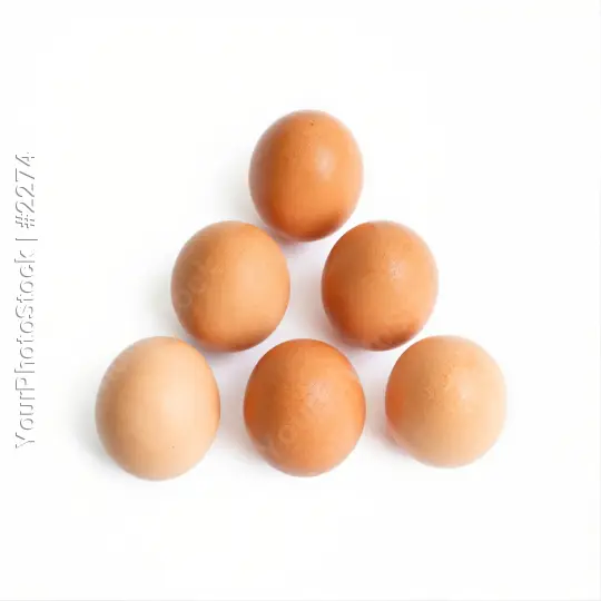 6 Brown Eggs Arranged Pyramid Style arrangement