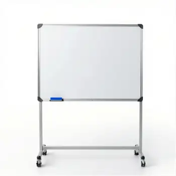 Rolling Whiteboard on Metal Frame wheels meeting
