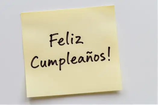 Yellow Birthday Note Happy Anniversary sticky note