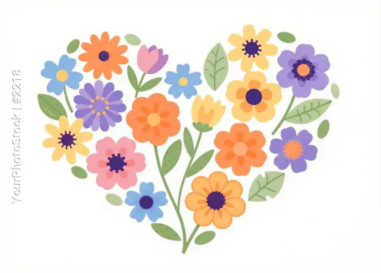 Heart-Shaped Flower Arrangement heart shape colorful flowers