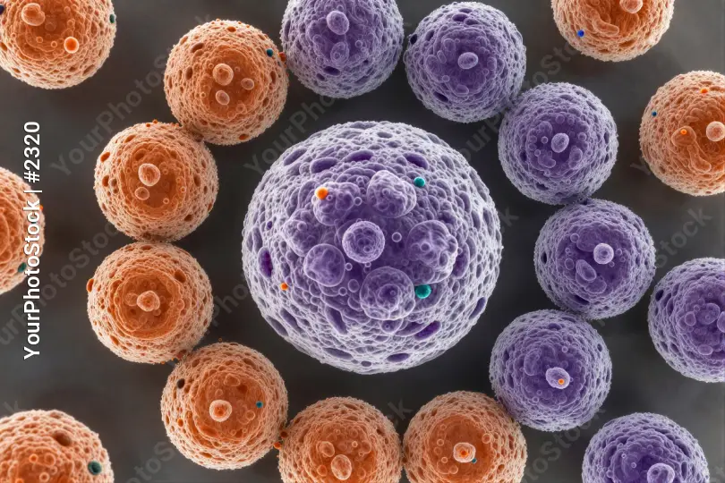 Microscopic Organisms 3D Rendering spheres cell
