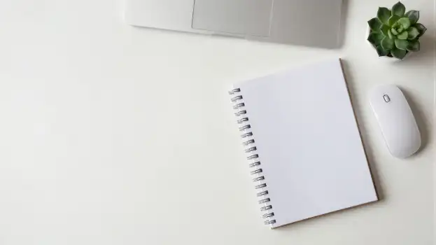 Modern Office Workspace with Notebook and Mouse