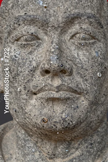 Peaceful Stone Face Sculpture serene man's head