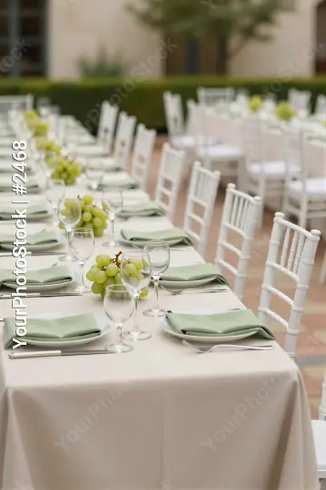 Elegant Formal Dinner Table Setup white plates