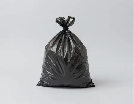 Black Garbage Bag on White Background transparent recycle