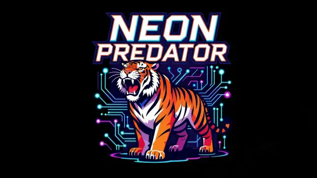 Neon Predator Logo with Tiger retro