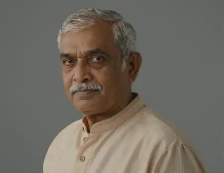 Elderly Man with Mustache in Serious Portrait