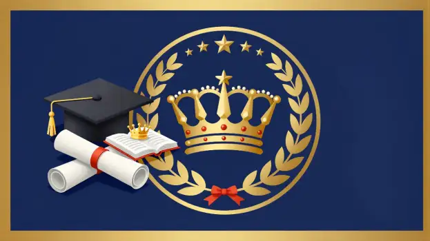 Graduation Cap and Diploma Digital Illustration